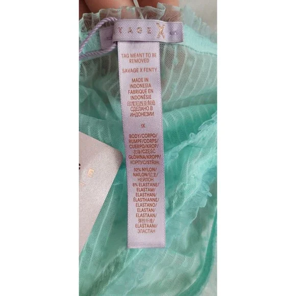 Savage X Fenty Back To The Boudoir Brazilian Cheeky Panty Womens Plus 1X Blue - Picture 7 of 8